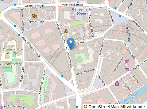 Open Streetmap of HDM Trading GmbH, ABC-Straße 21, 20354 Hamburg